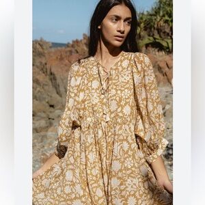 NWOT Daughter of India Kyra Midi Dress XS Golden Palm